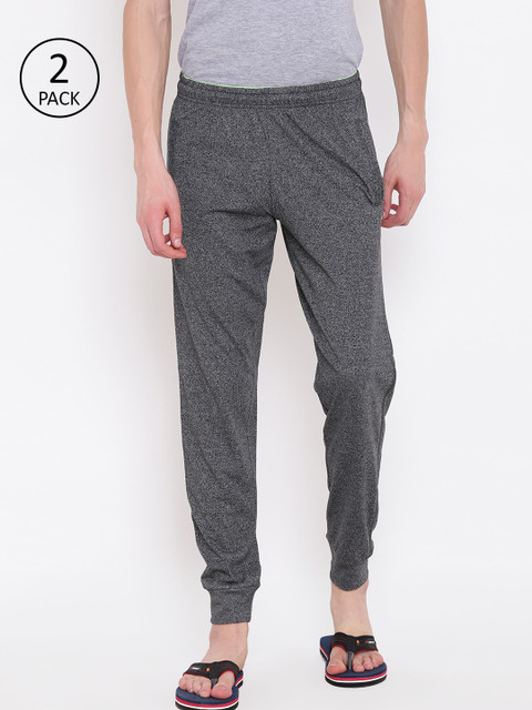 

Sweet Dreams Men Pack Of 2 Charcoal Grey Solid Lounge Pants