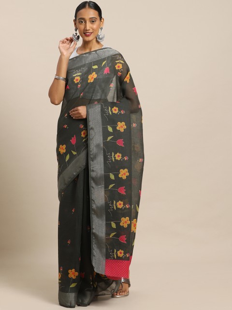 

Mirchi Fashion Green Printed Linen Blend Saree