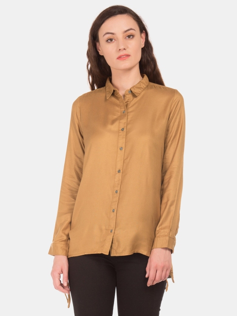 

Cherokee Women Brown Regular Fit Solid High-Low Casual Shirt