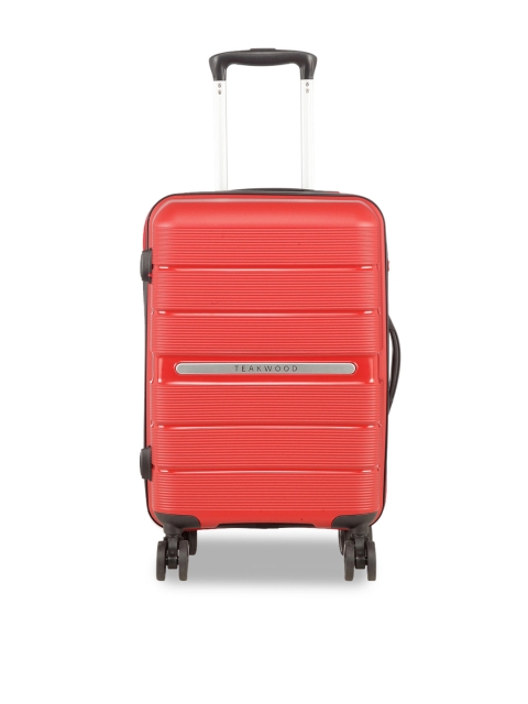 

Teakwood Leathers Unisex Red Textured Hard-Sided Cabin Trolley Suitcase