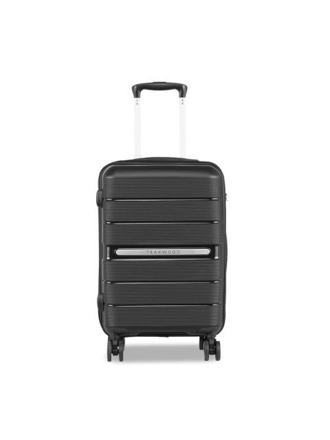 

Teakwood Leathers Unisex Black Textured Off-Road Hard-Sided Cabin Trolley Suitcase