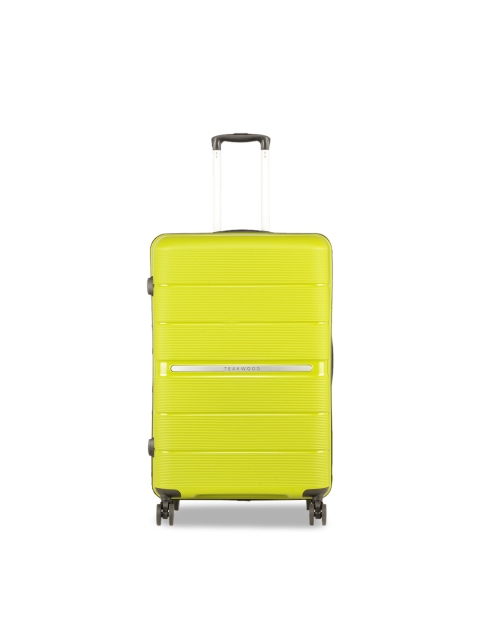 

Teakwood Leathers Unisex Lime Green Textured Hard-Sided Large Trolley Suitcase