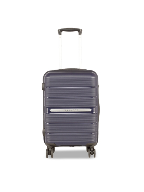 

Teakwood Leathers Unisex Navy Blue Textured Hard-Sided Cabin Trolley Suitcase