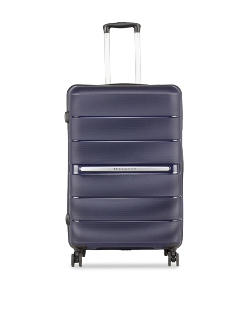 

Teakwood Leathers Unisex Navy Blue Textured Hard-Sided Large Trolley Suitcase