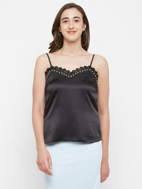 

bebe Women Black Solid Camisole Top