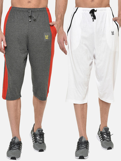 

VIMAL JONNEY Men Pack Of 2 Solid Regular Fit Regular Shorts, Charcoal