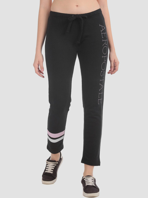 

Aeropostale Women Black Printed Straight-Fit Track Pants