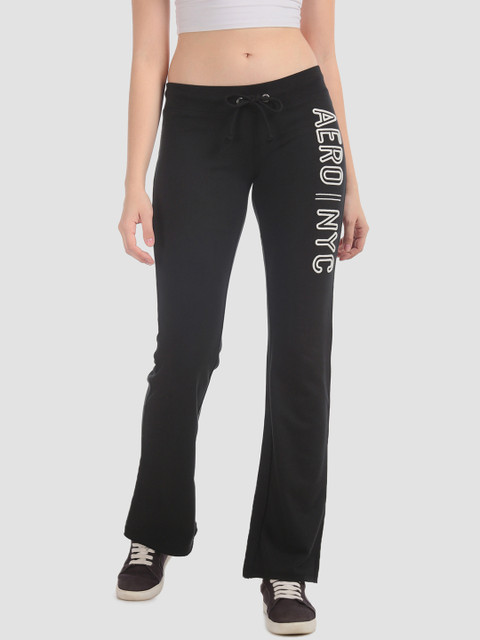 

Aeropostale Women Black Bootcut Solid Track Pants