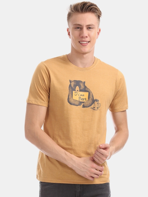 

Colt Men Yellow Printed Round Neck T-shirt