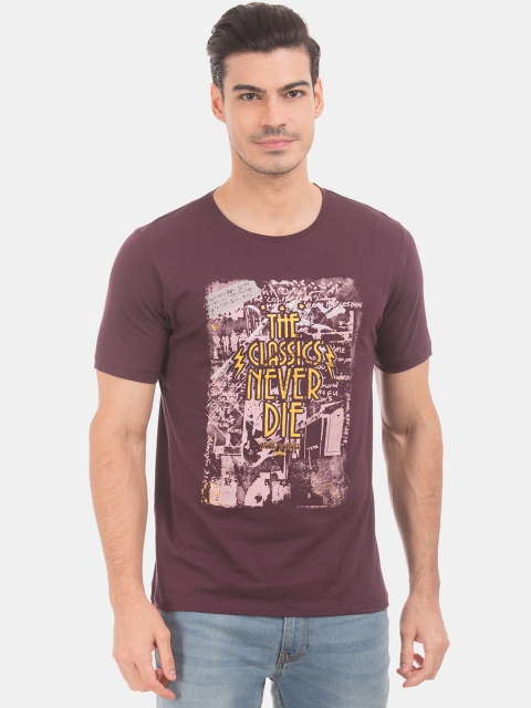 

Colt Men Purple Printed Round Neck T-shirt