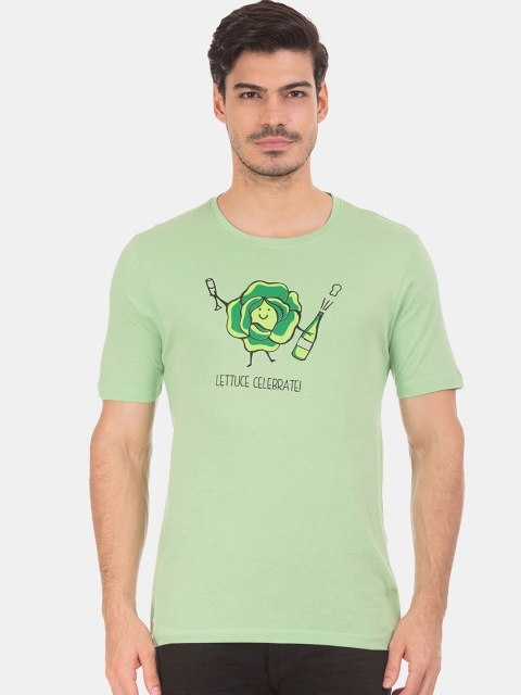 

Colt Men Green Printed Round Neck T-shirt