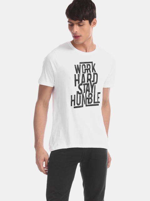 

Colt Men White & Black Printed Round Neck T-shirt