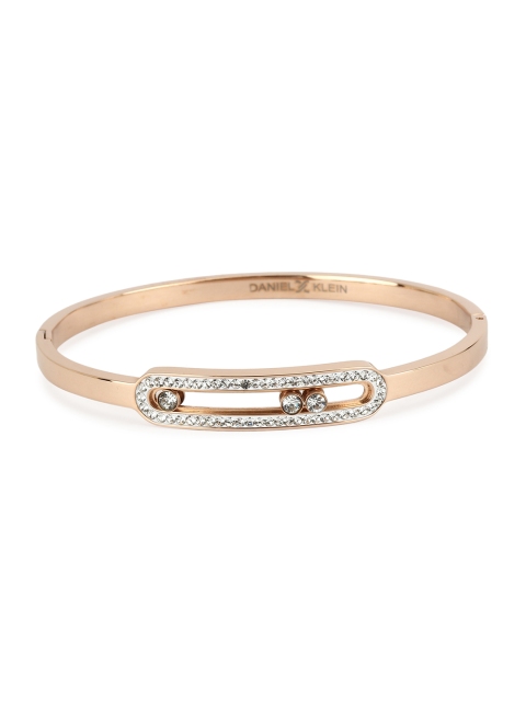 

Daniel Klein Women Gold-Toned Stone Studded Bangle-Style Bracelet