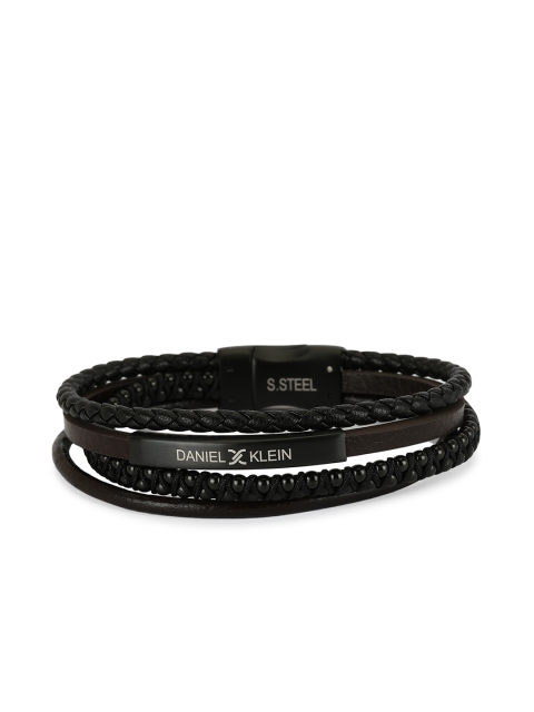 

Daniel Klein Men Black Leather Multistrand Bracelet
