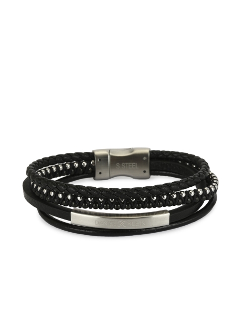 

Daniel Klein Men Black Leather Multistrand Bracelet