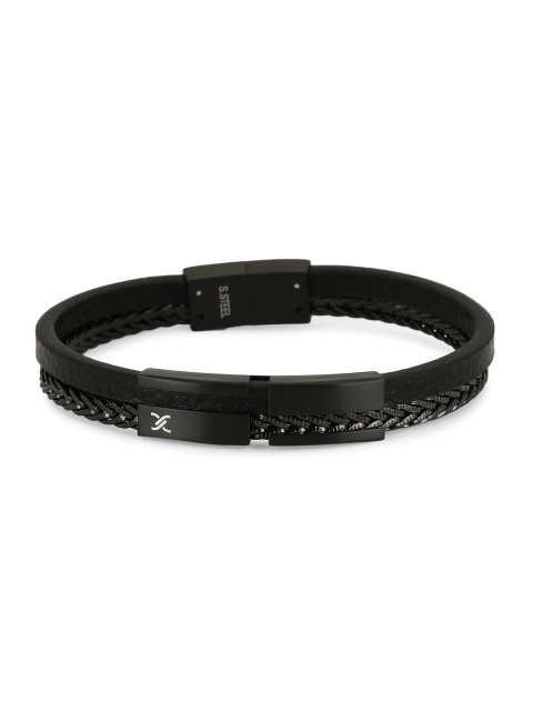 

Daniel Klein Men Black Leather Multistrand Bracelet