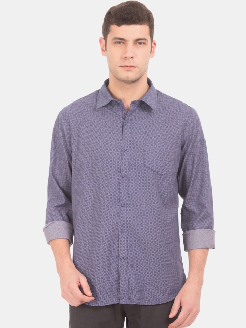 

Excalibur Men Purple Slim Fit Printed Casual Shirt