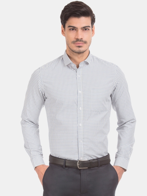 

Excalibur Men Blue & White Slim Fit Checked Formal Shirt