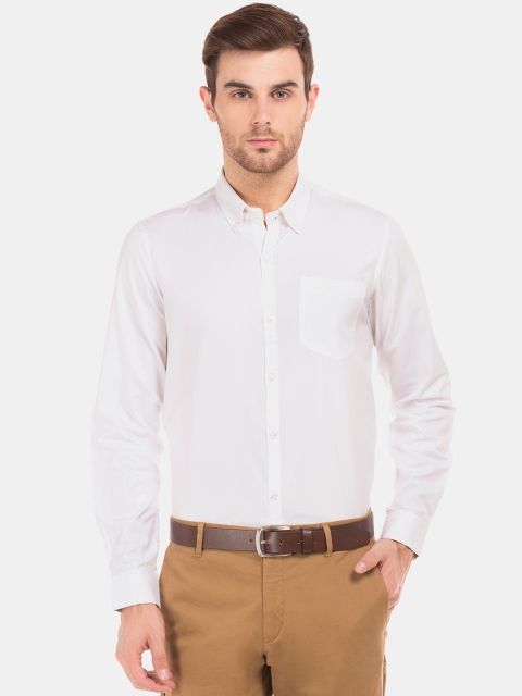 

Excalibur Men White Slim Fit Solid Formal Shirt