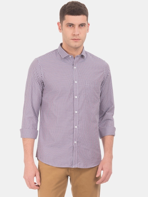 

Excalibur Men Purple & White Slim Fit Checked Casual Shirt
