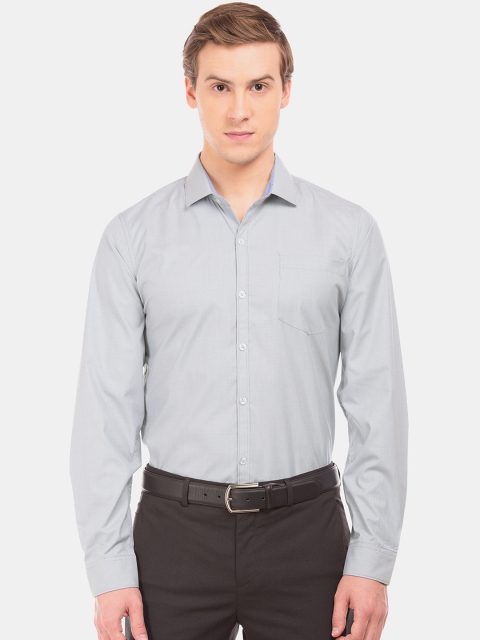 

Excalibur Men Grey Slim Fit Checked Formal Shirt