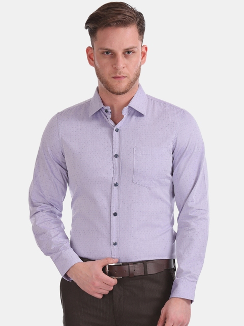

Excalibur Men Purple Slim Fit Printed Formal Shirt