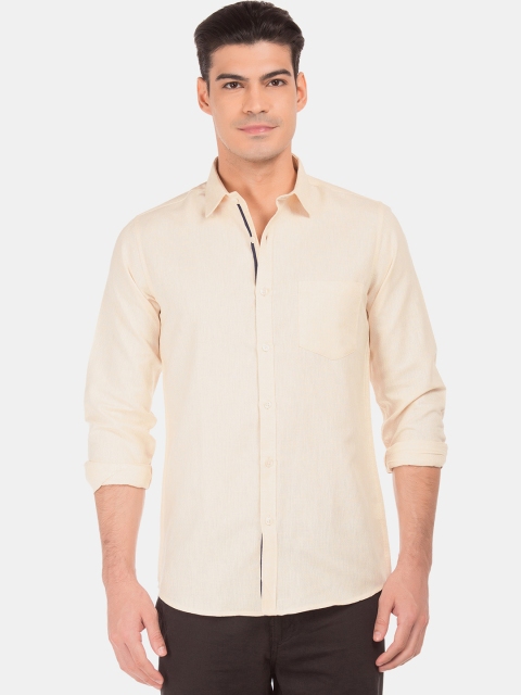 

Excalibur Men Beige Slim Fit Solid Casual Shirt