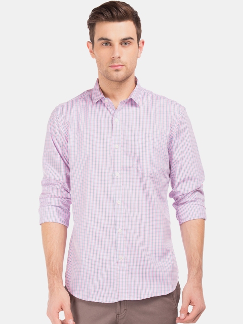 

Excalibur Men Pink Checked Casual Shirt