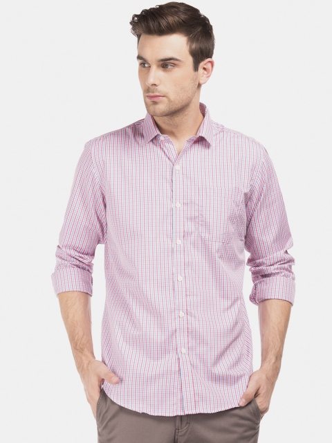 

Excalibur Men Pink & Off-White Checked Casual Shirt