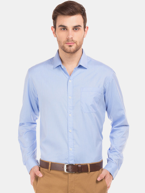 

Excalibur Men Blue Solid Formal Shirt