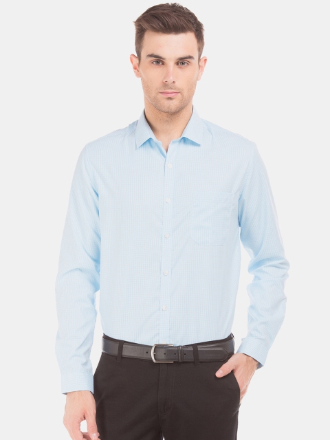 

Excalibur Men Blue Slim Fit Checked Formal Shirt