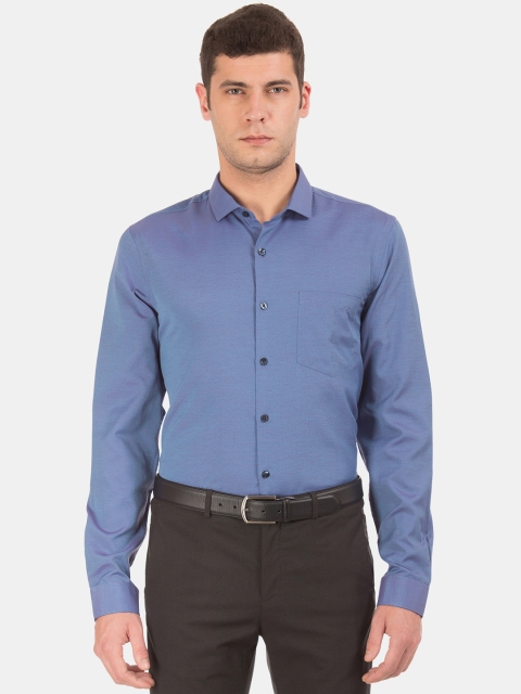 

Excalibur Men Blue Slim Fit Dual-Toned Formal Shirt