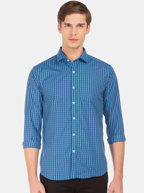 

Excalibur Men Blue Slim Fit Checked Casual Shirt