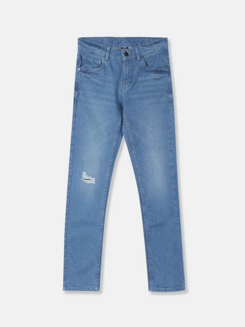 

Flying Machine Boys Blue Skinny Fit Mid-Rise Low Distress Stretchable Jeans