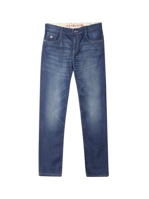 

U.S. Polo Assn. Kids Boys Blue Stone Wash Mid-Rise Clean Look Stretchable Jeans