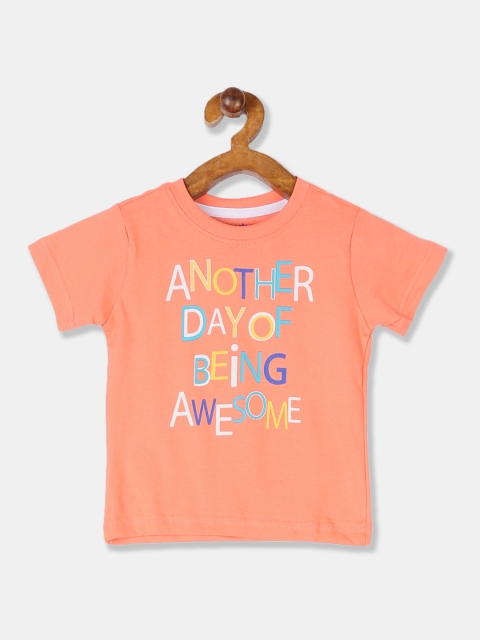 

Donuts Boys Peach-Coloured Printed Round Neck T-shirt