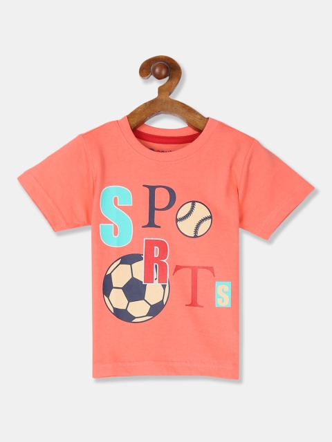 

Donuts Boys Peach-Coloured Printed Round Neck T-shirt