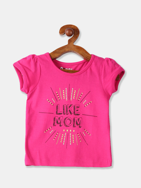 

Donuts Girls Pink Printed Round Neck T-shirt