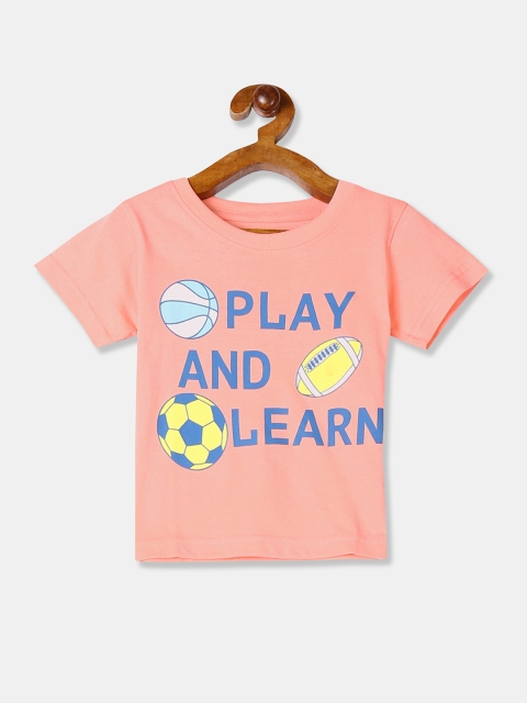

Donuts Boys Peach-Coloured Printed Round Neck T-shirt