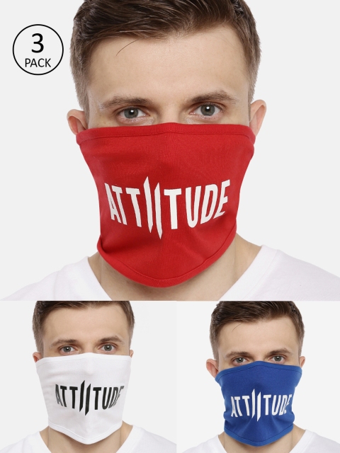 

ATTIITUDE Unisex 3-Pcs Printed 1-Ply Reusable Outdoor Cotton Riding Masks, Multi