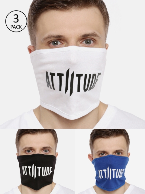 

ATTIITUDE Unisex 3-Pcs Printed 1-Ply Reusable Outdoor Cotton Riding Masks, Multi