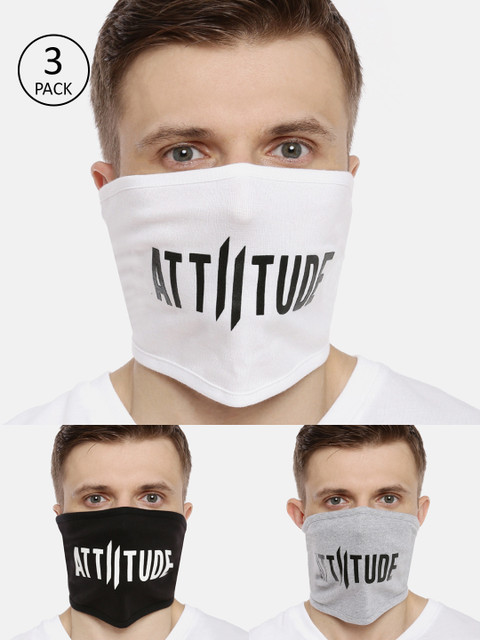 

ATTIITUDE Unisex 3-Pcs Printed 1-Ply Reusable Outdoor Cotton Riding Masks, Multi