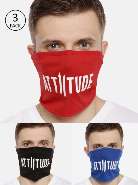 

ATTIITUDE Unisex 3-Pcs Printed 1-Ply Reusable Outdoor Cotton Riding Masks, Multi