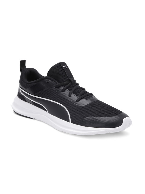 

Puma Men Black & White Woven Design Swift IDP Sneakers