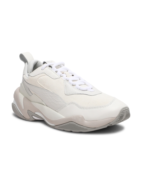 

Puma Unisex White & Cream-Coloured Colourblocked Thunder Desert Sneakers