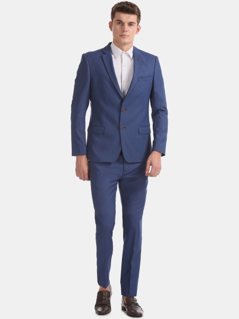

Arrow Men Blue Solid Slim-Fit Single-Breasted Formal Suit