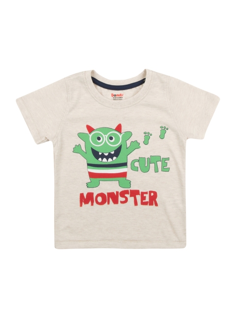 

Donuts Boys Off-White & Green Printed Round Neck T-shirt