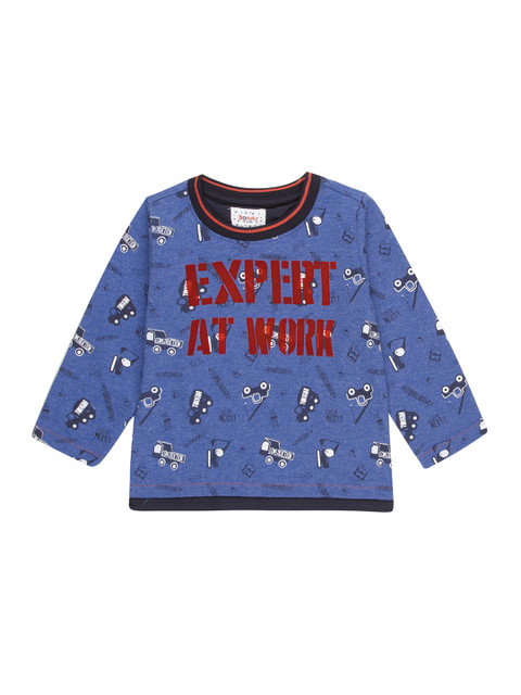 

Donuts Boys Blue Cars Printed Round Neck T-shirt