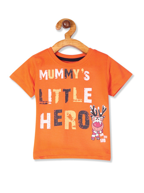 

Donuts Boys Orange Printed Round Neck T-shirt
