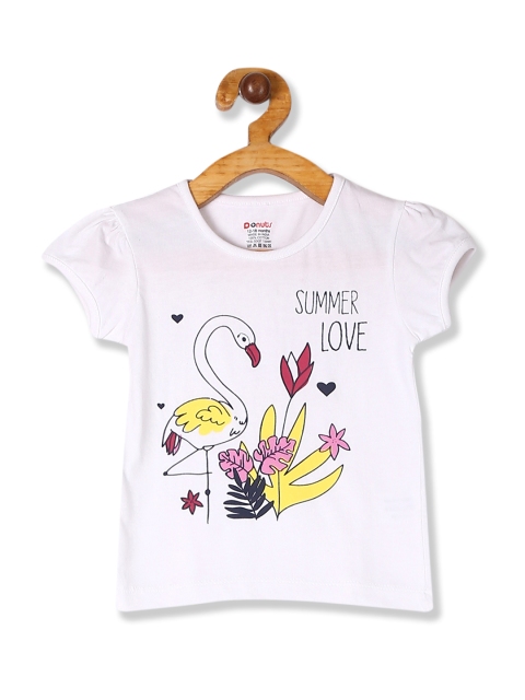 

Donuts Girls White Printed Round Neck T-shirt